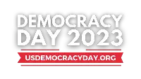 The logo for Democracy Day 2023
